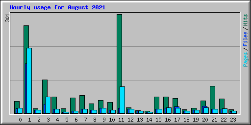 Hourly usage for August 2021