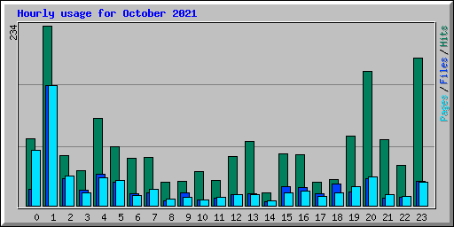Hourly usage for October 2021